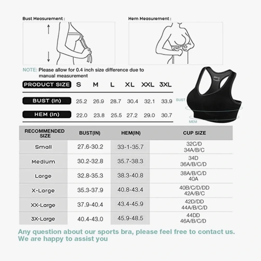 Fittin • Racerback Padded Seamless High Impact Sports Bra - Picture 7 of 7
